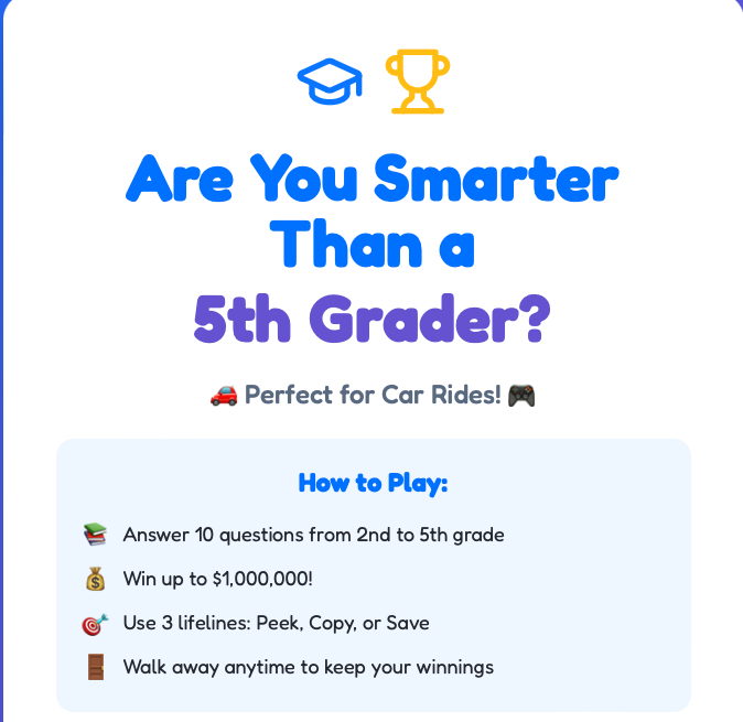 Are You Smarter Than a 5th Grader?