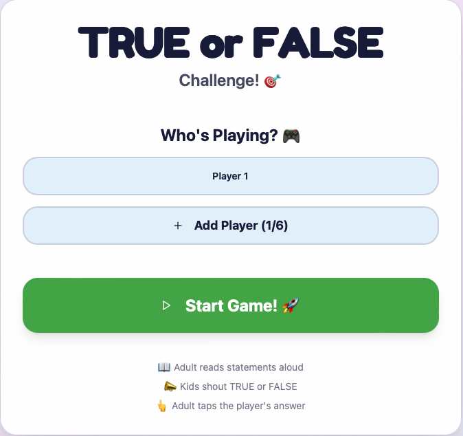 True or False Challenge